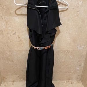 Club Monaco Black Ruffle Collar Dress